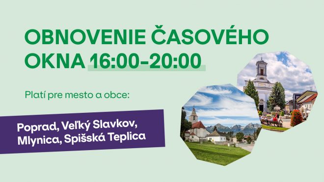 Obnovenie časového okna 16:00-20:00