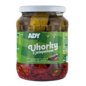 Uhorky sterilizované s jalapeňom 720ml (660g) Ady 19