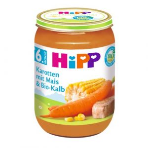 HiPP BIO Mrkva s kukuricou a tel’acie mäso 190g 16 HiPP BIO Mrkva s kukuricou a tel’acie mäso 190g 16