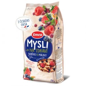 Müsli čučoriedky a maliny 750g Emco 15