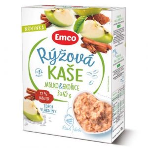 Ryžová kaša s jablkami a škoricou 3x45g Emco 5