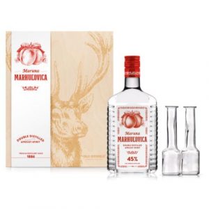 Maruna Marhuľovica 45% 0,7l Drevená kazeta Jeleň 22