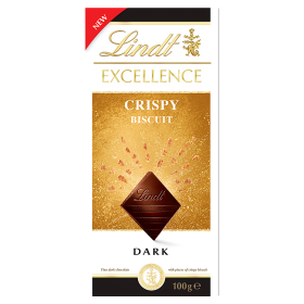 Lindt Excellence Horká čokoláda s chrumkavými kúskami sušienky 100g 19 Lindt Excellence Horká čokoláda s chrumkavými kúskami sušienky 100g 19