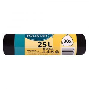 Vrecia na odpad čierne 25l 46x50cm 30ks Folistar 15