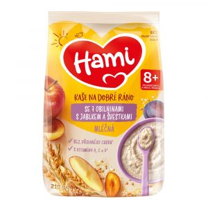 Hami Mliečná kaša so 7 obilninami s jablkom a slivkami 210g 7