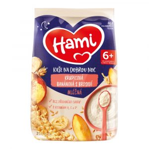 Hami Mliečna kaša krupicová banánová s broskyňou na dobrú noc 210g 3